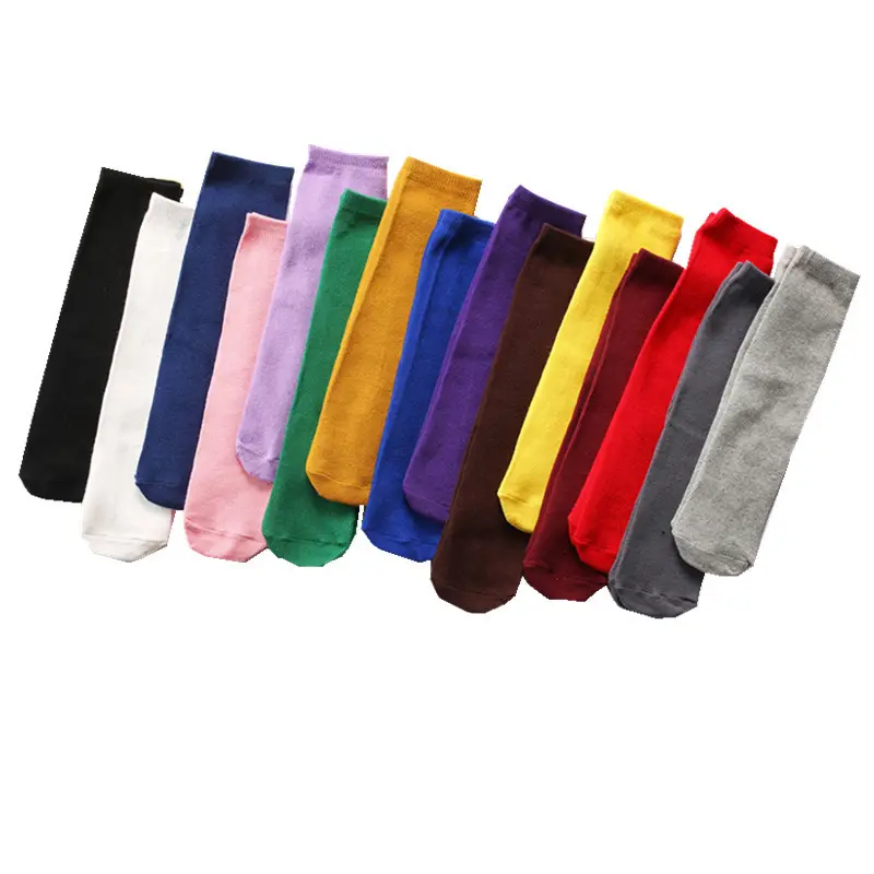 Straight Heelless Children's Pile of Socks Solid Color