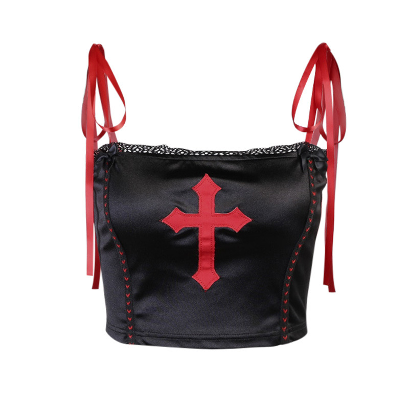 Title 1, Dark Girl Cross Personality Small Strap Tank To...