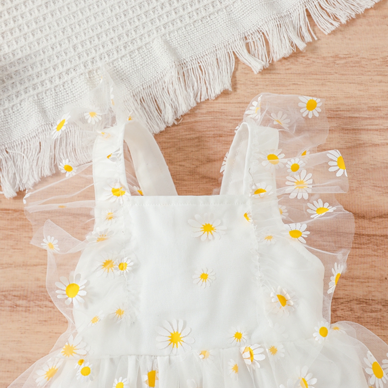Girls' Solid Colour Patchwork Daisy Mesh Back Triangle Harness