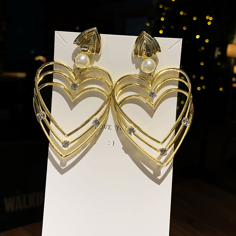 Multi-layer Love Earrings Simple Personality