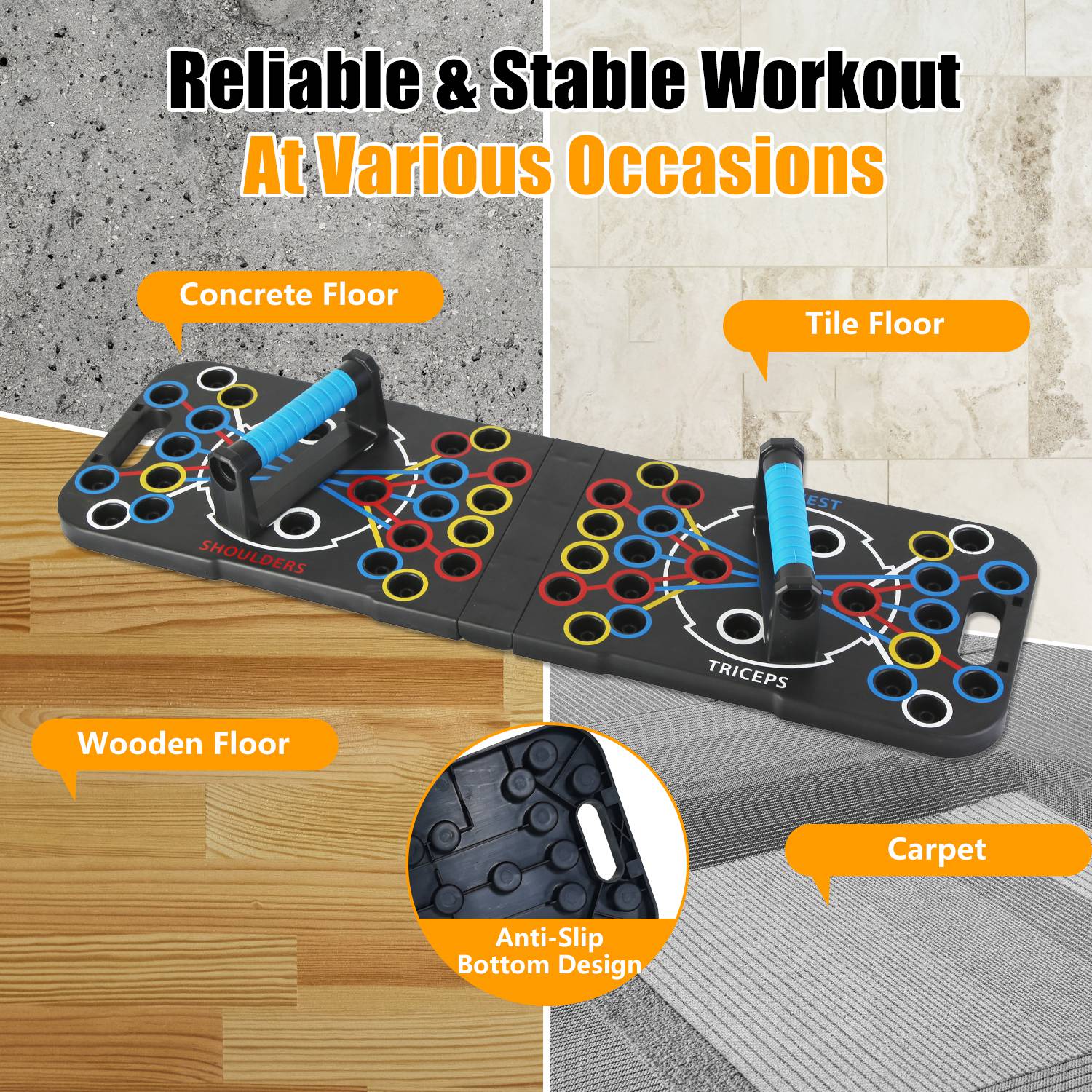 Multifunctional Push Up Board Home Strength Training Equipment With 15 Fitness Accessories Pilates Bar Resistance Band Roller Wheel Full Body Workout Home Gym Equipment — foto 11