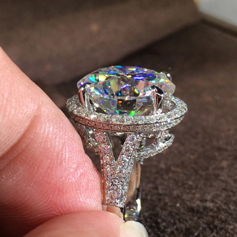 Title 6, Full Diamond Zircon White Gold Ring for dazzlin...