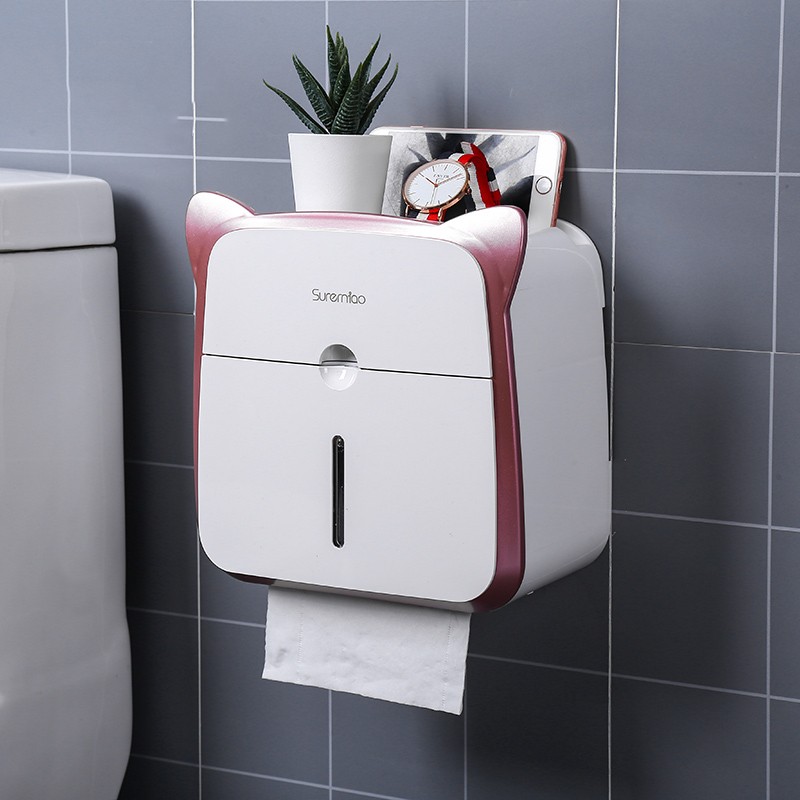 Title 5, Waterproof Toilet Tissue Box No Punching Hook