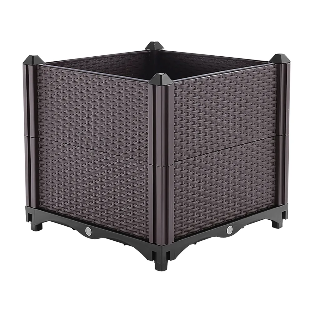 1 Set Raised Garden Bed For Spring Garden Decoration Plant Growth Box With Self-watering System For Garden Patio Balcony Elevated Planter Box For Flowers Vegetables Herbs