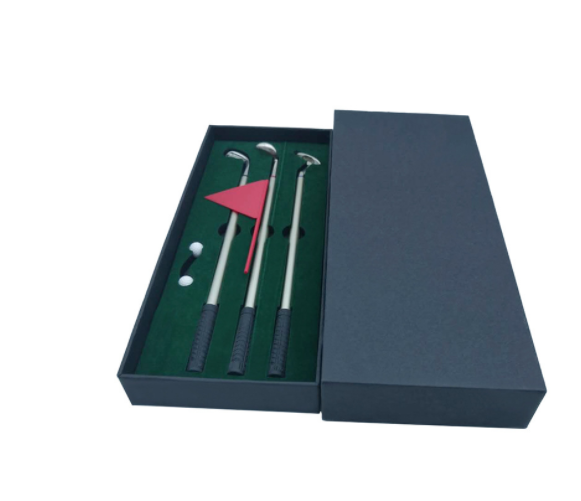 Desktop Mini Golf Putting Green Metal Club Ballpoint Pen Set — foto 8