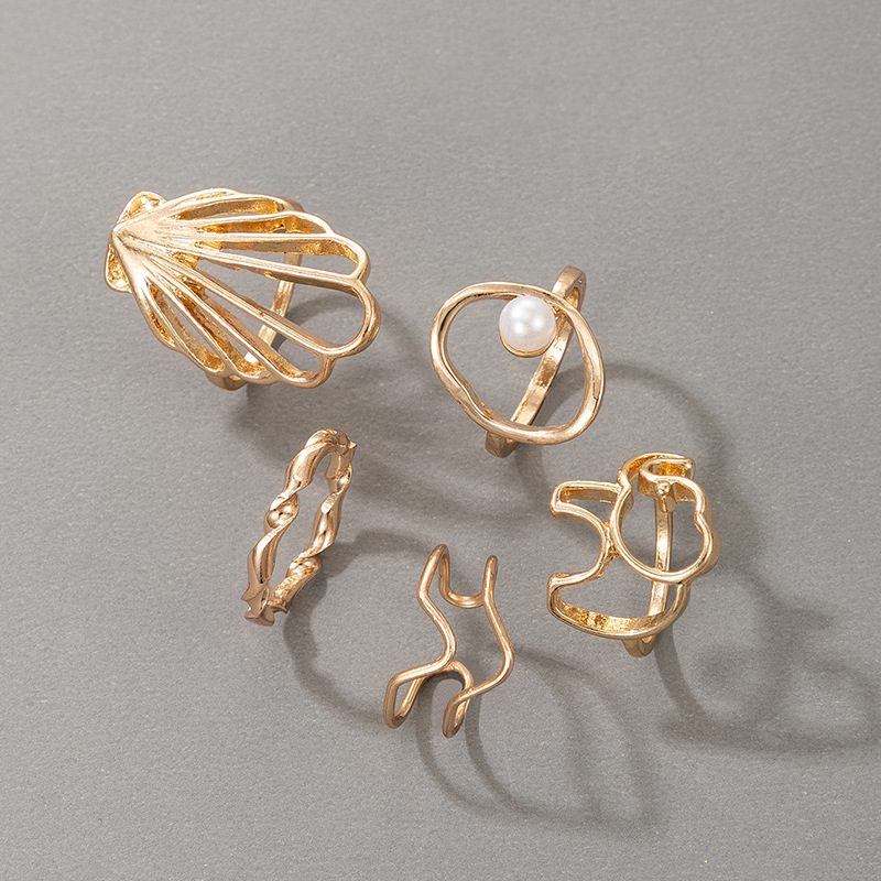 Ring Ocean Wind Pearl Shell Geometric Elephant
