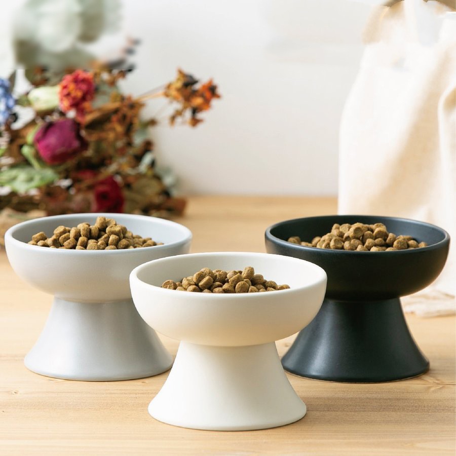 Pet Ceramic Bowl Japanese Style Tall Cat Protects Cervical Vertebrae Against Upset