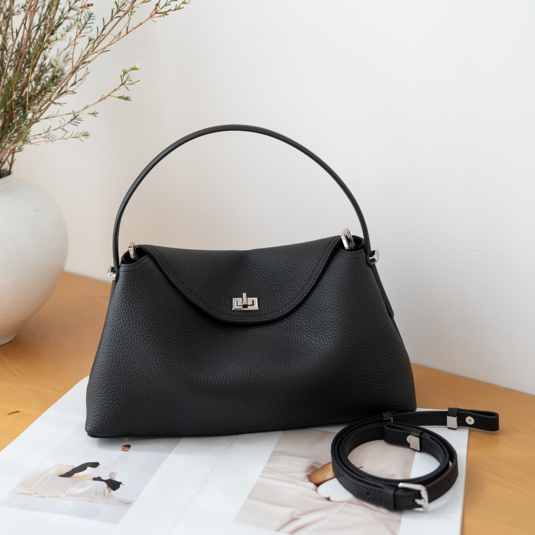 Genuine Leather Commuter Versatile Single-shoulder Women's Crossbody Bag, Simple, Large Capacity, Premium First-layer Cowhide Handbag 2