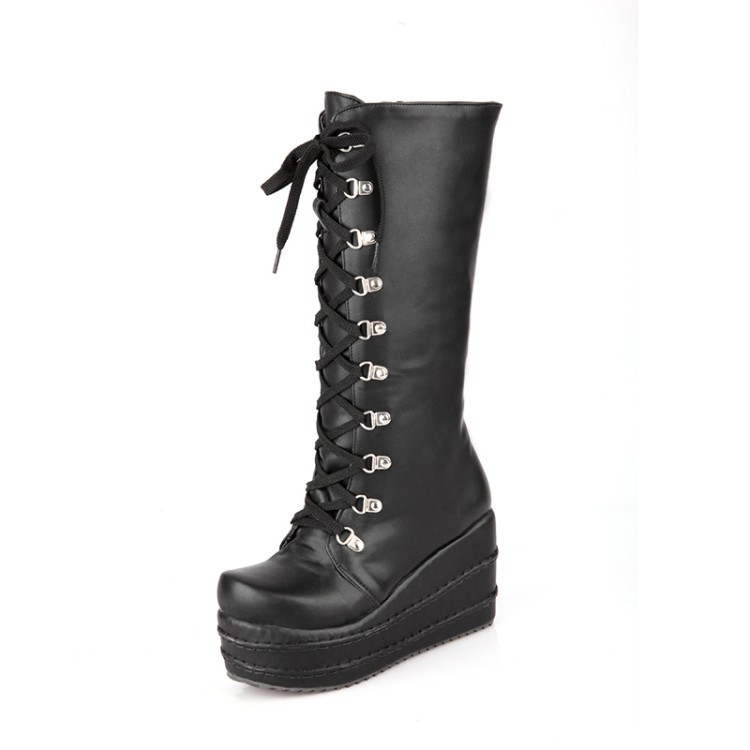 Title 3, Fashion Side Zipper Platform Boots Casual