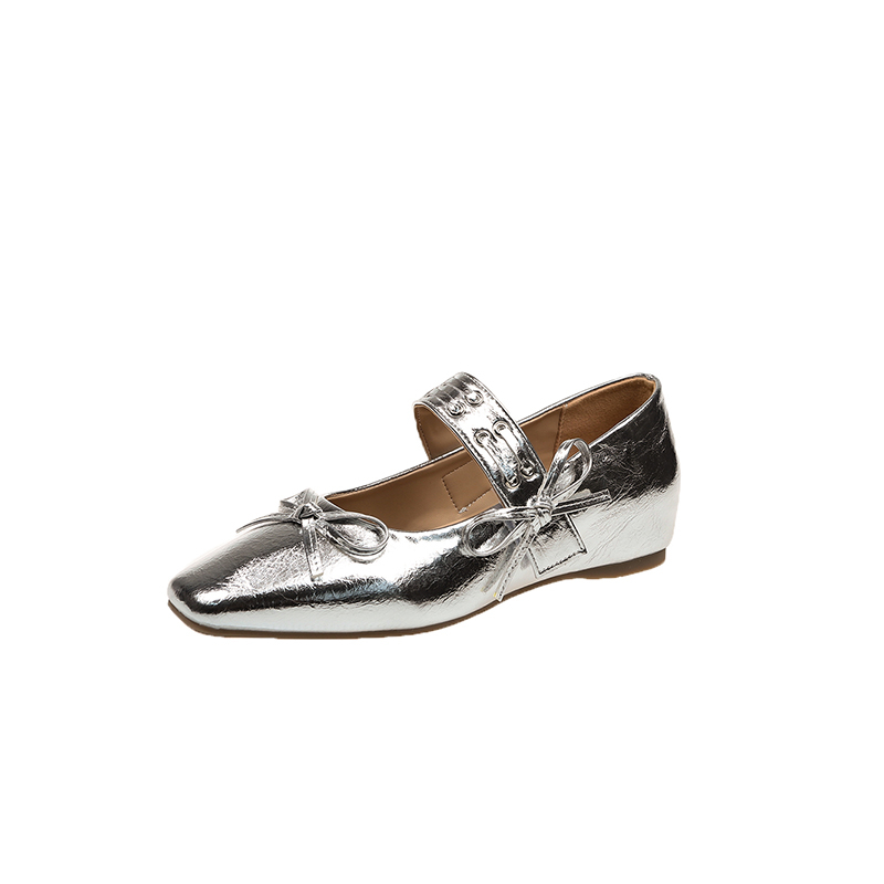 Faux Patent Mary Jane Flats