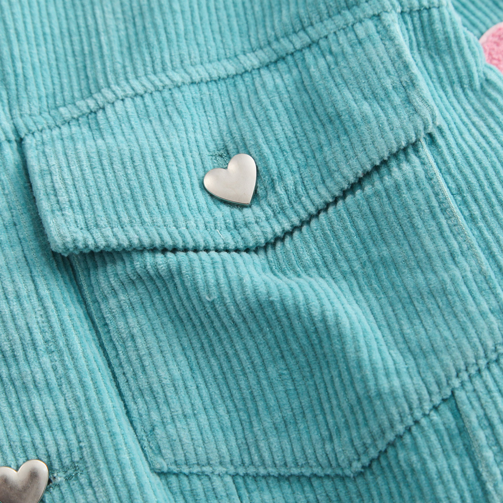 Love String Embroidery Corduroy Jacket