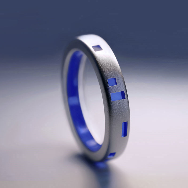 Sterling Silver And Blue Enamel Original Couple Rings