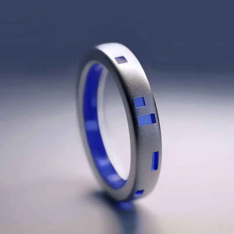 Sterling Silver And Blue Enamel Original Couple Rings