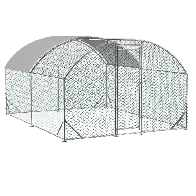 Large Chicken Coop Metal Chicken Run With Waterproof And Anti UV Cover, Dome Shaped Walk in Fence Cage Hen House For Outdoor And Yard Farm Use,9.84... Silver - Shop at LoveMi