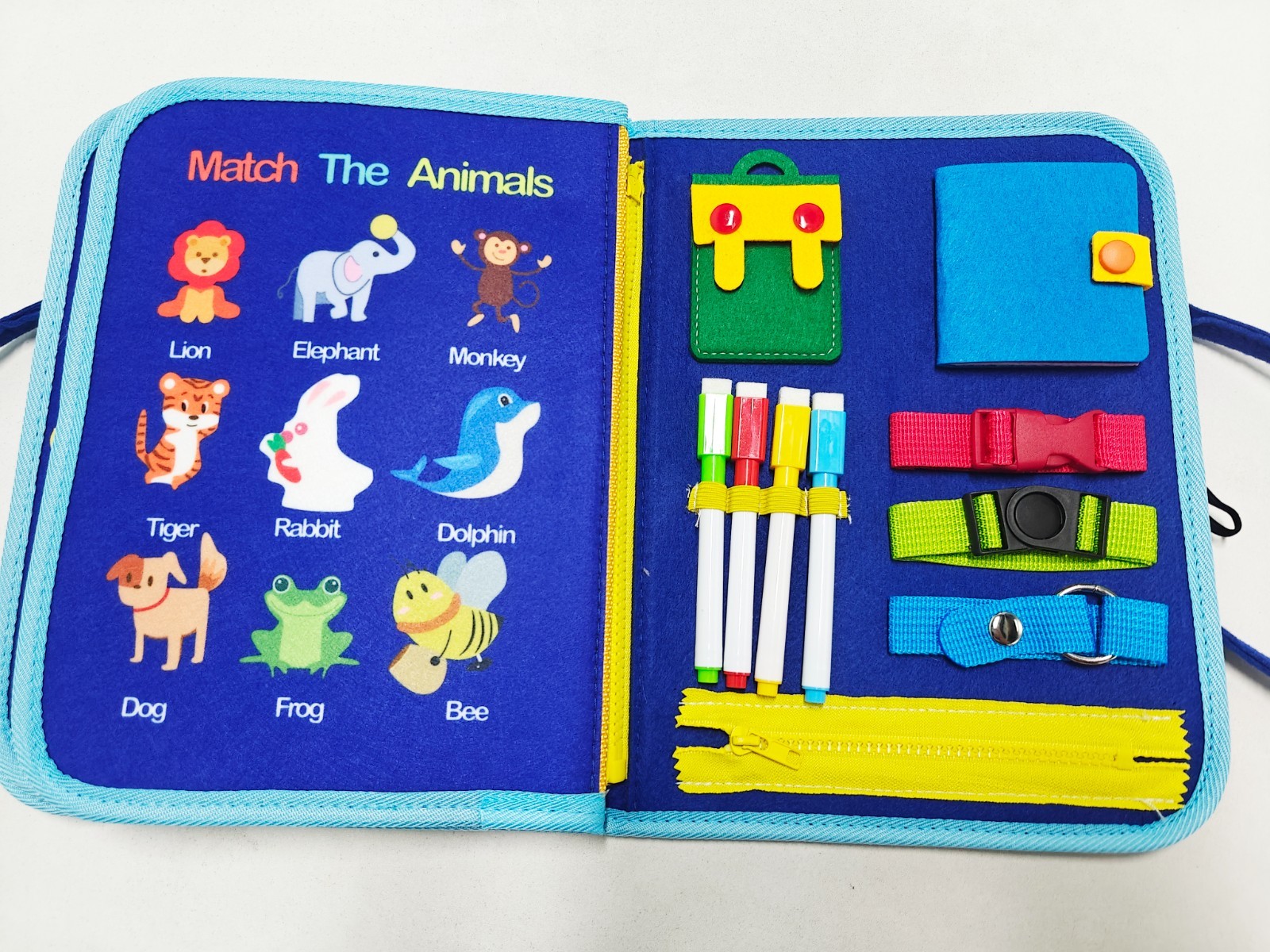 Toddler Busy Board Intelligence Learning Toys Sensory Montessori Book Kids Game