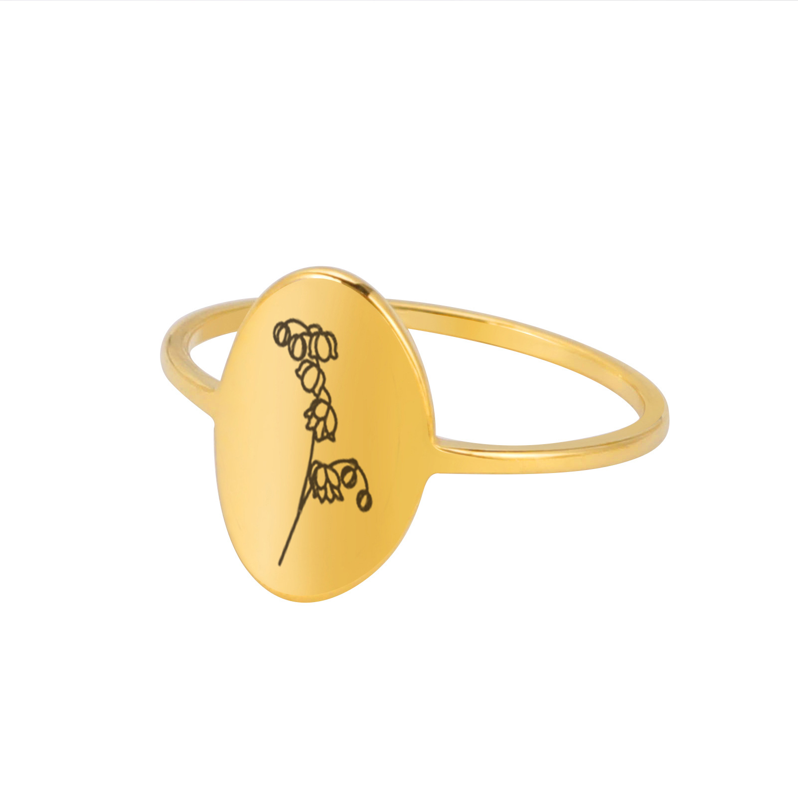 Stainless Steel Simple Wind December Flower Ring