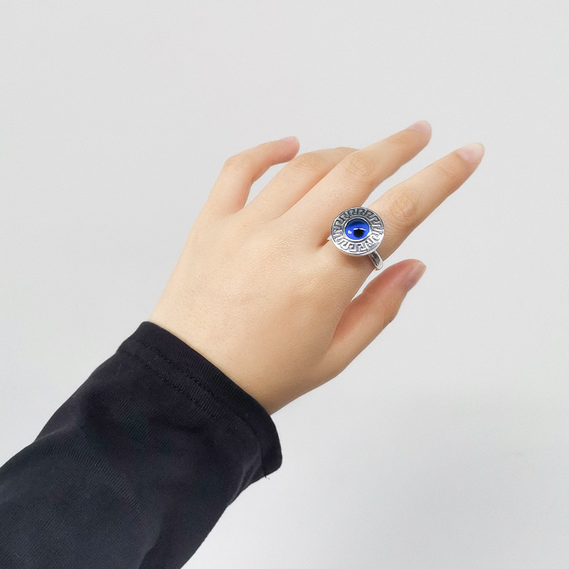 Title 2, Female Minority Design Sterling Silver Blue Eye...