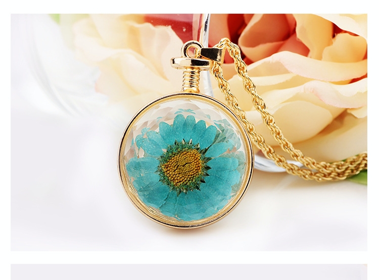 Title 1, Korean Natural Dried Flower Long Crystal Neckla...