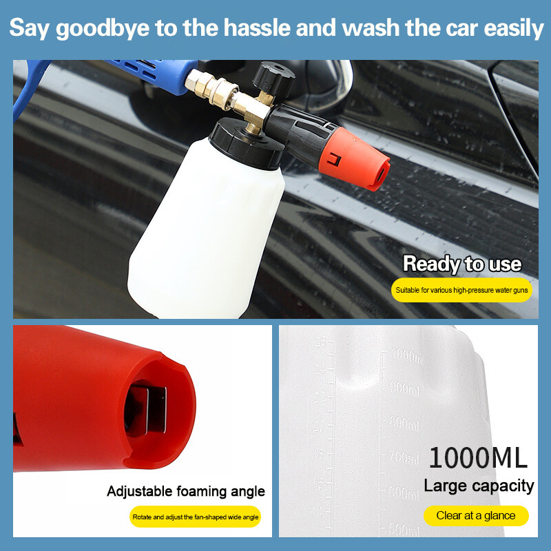 1-4 Quick Release Snow-Foam Lance Pressure Washer Gun Soap Cannon Bottle 1L — image 6