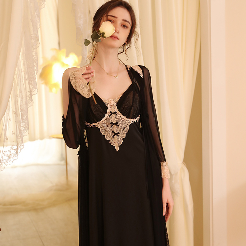 Women's Fashion Simple Nightgown Loungewear Set