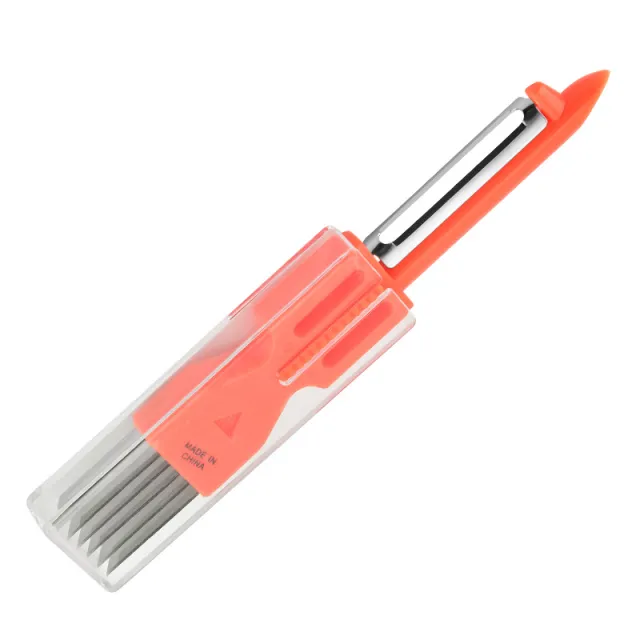 Stainless Steel Double headed Onion Cutter Household Melon And Fruit Planer With Protective Cover Orange Red - Shop at LoveMi