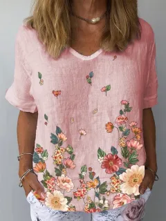 Leisure Round Neck Short Sleeve Digital Printing Slimming - Dx219747-L - View 1