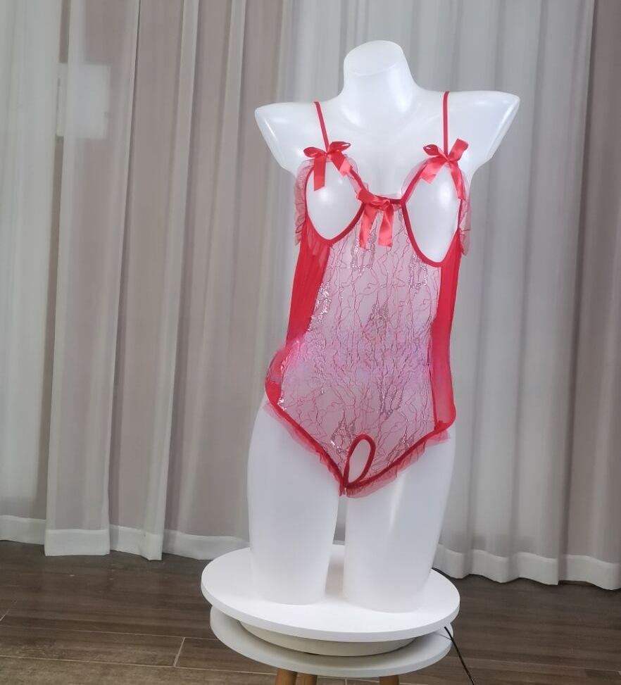 Mesh Tight Lingerie Set Bodysuit Red - Shop at LoveMi