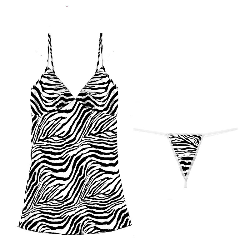 Title 2, Underwear Zebra Pattern Push Up Nightdress With...