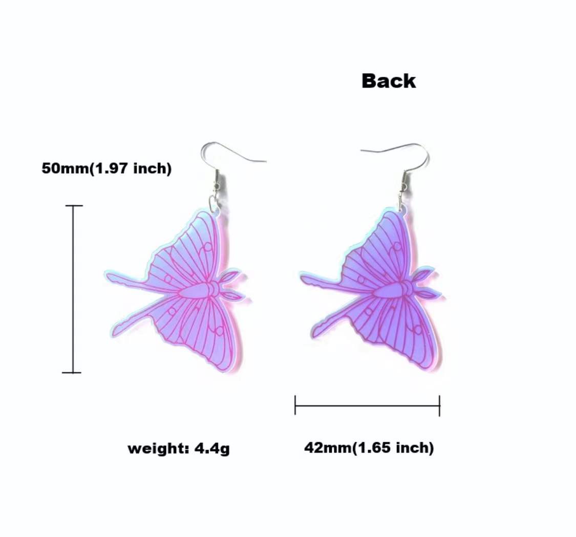 Light Symphony Butterfly Moth Animal Sweet Fantasy Earrings