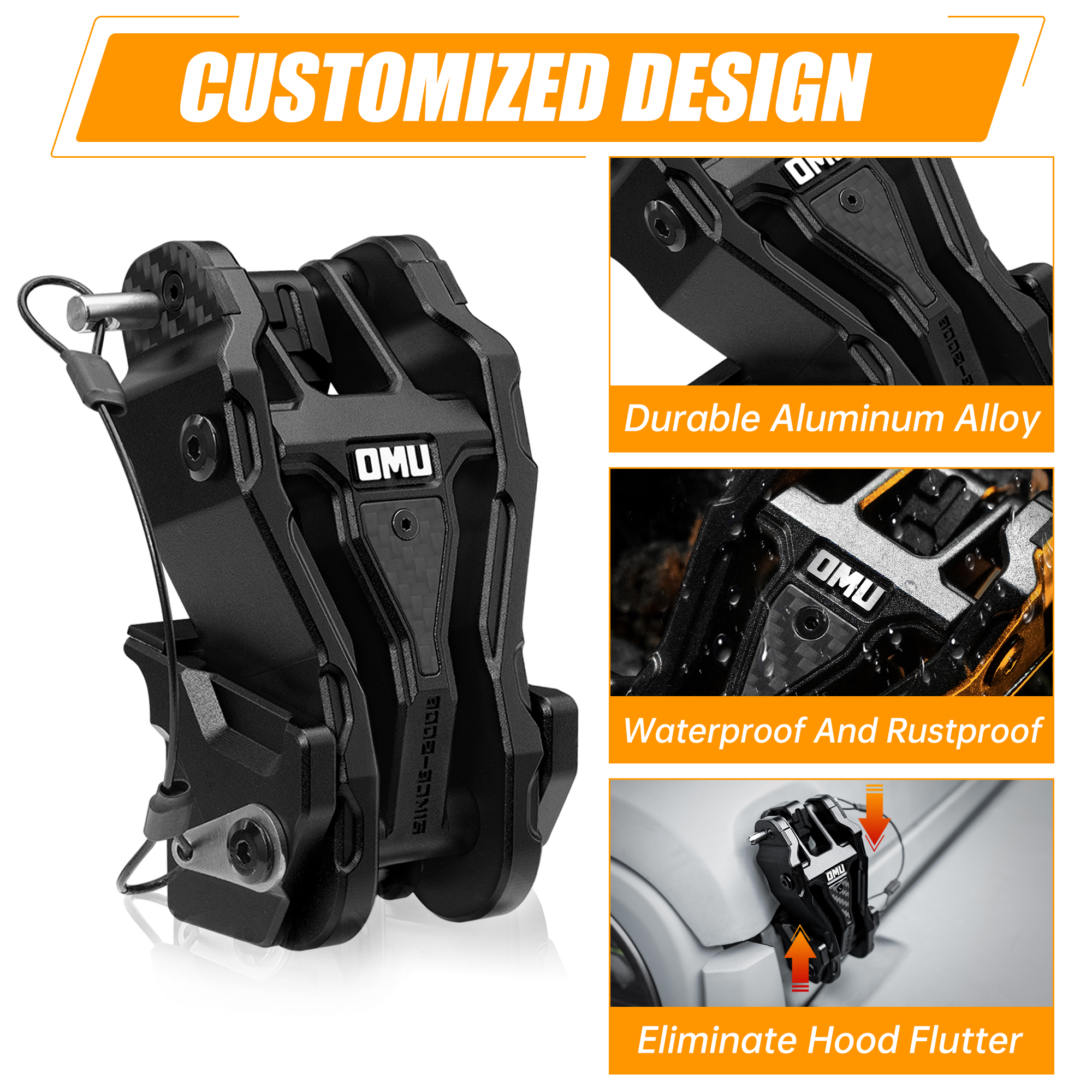 Hood Latch Lock Catch Compatible With 2007-2017 Wrangler JK JKU