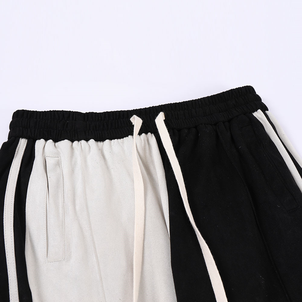 Men's Side Zip Slit Elastic Waist Straight Pants