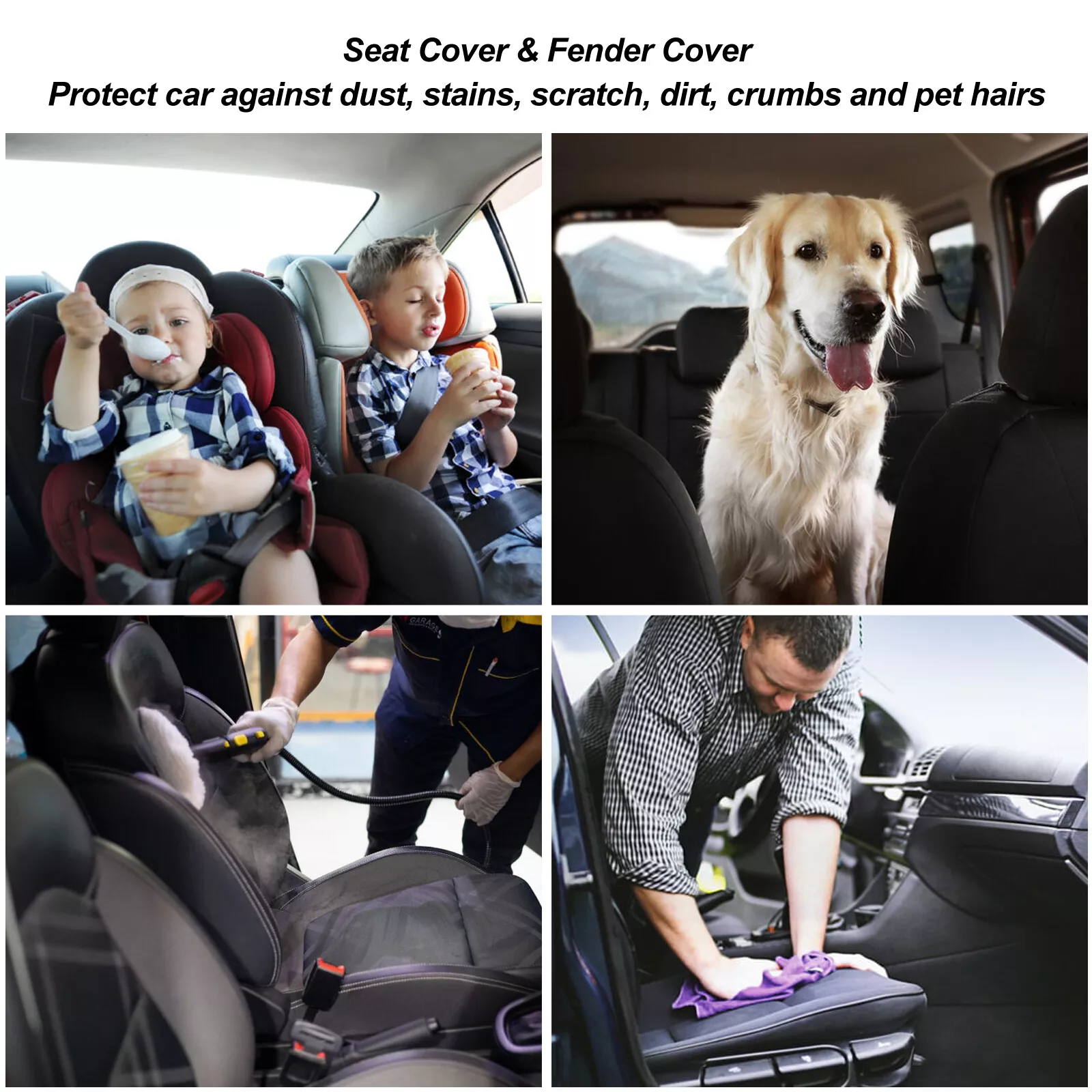 Trax 9pc Full Set Racing Car Fabric Seat Covers Protectors