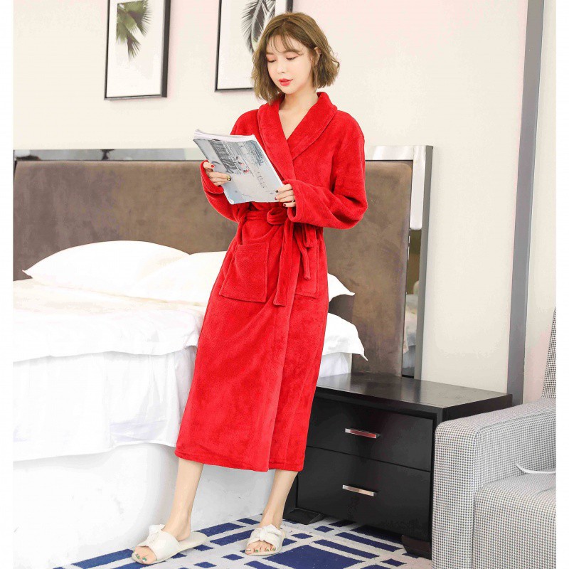 Title 6, Autumn And Winter Nightgown Coral Fleece Bathro...