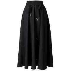 Summer New Elastic Waist Hundred With Thin Half-body Skirt - Black - View 1
