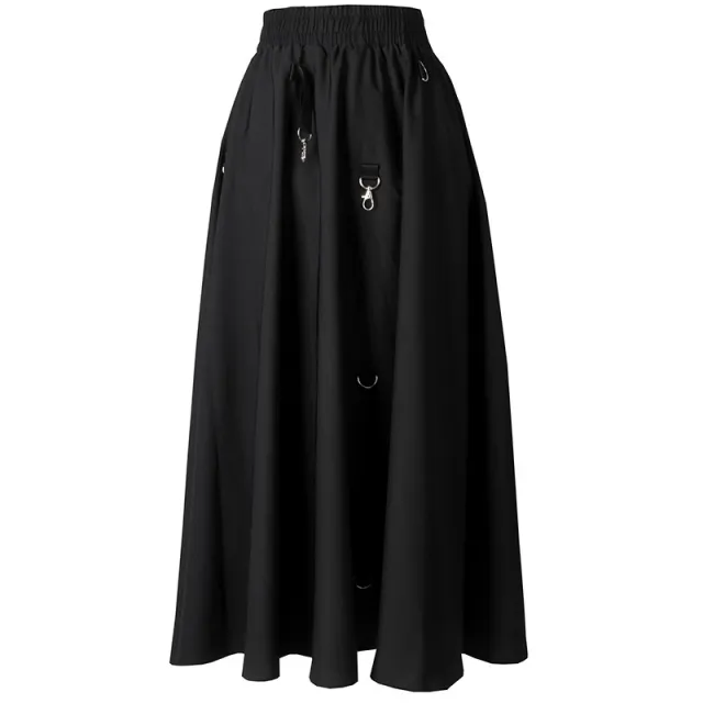 Summer New Elastic Waist Hundred With Thin Half body Skirt Black - Shop at LoveMi