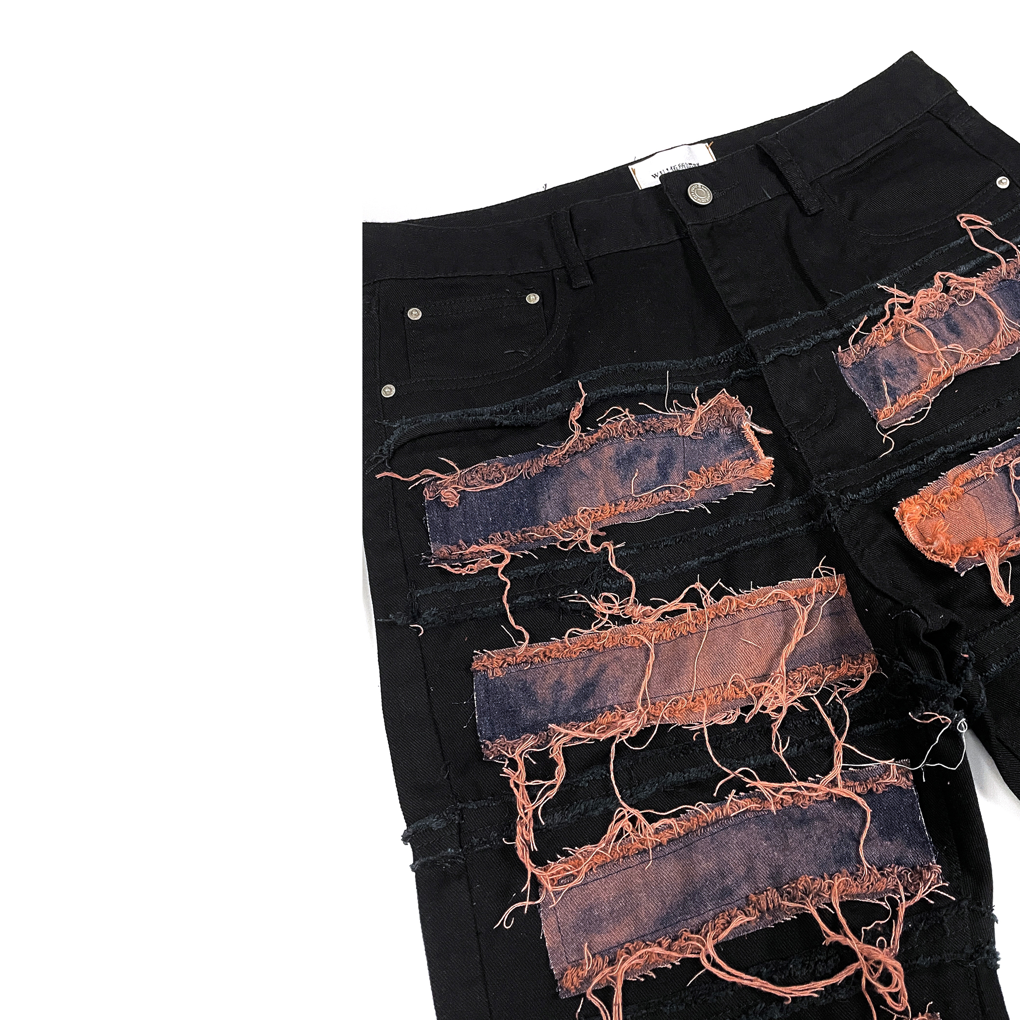 Title 5, Faded Jeans with Micro Horn Damaged Stitching o...