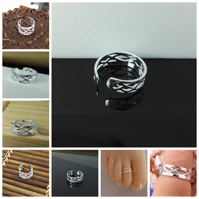 Color Retention Silver Electroplated Woven Foot Ring