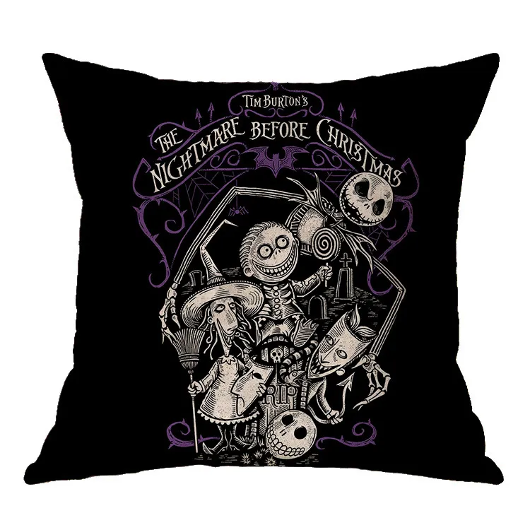 Linen Skull Halloween Pillow Cover – image 9