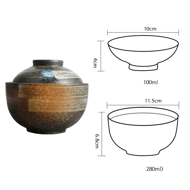 Ceramic Stew Pot Bottom Plate Set With Cover And Spoon