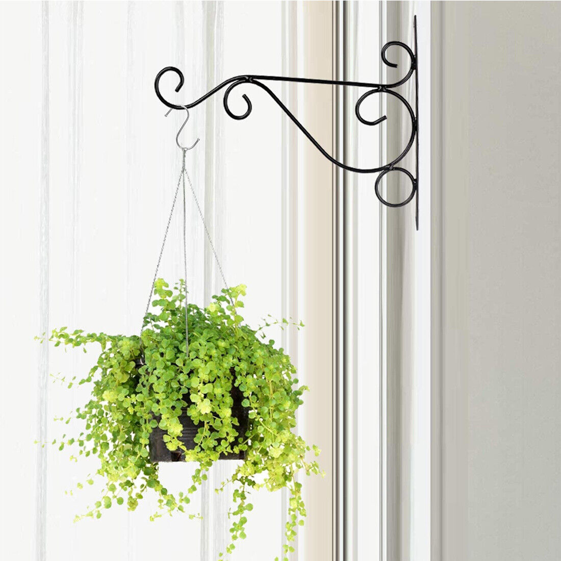 4PC Heavy Duty Metal Hanging Basket Brackets Garden Plant Hanger Hook Wall — image 6