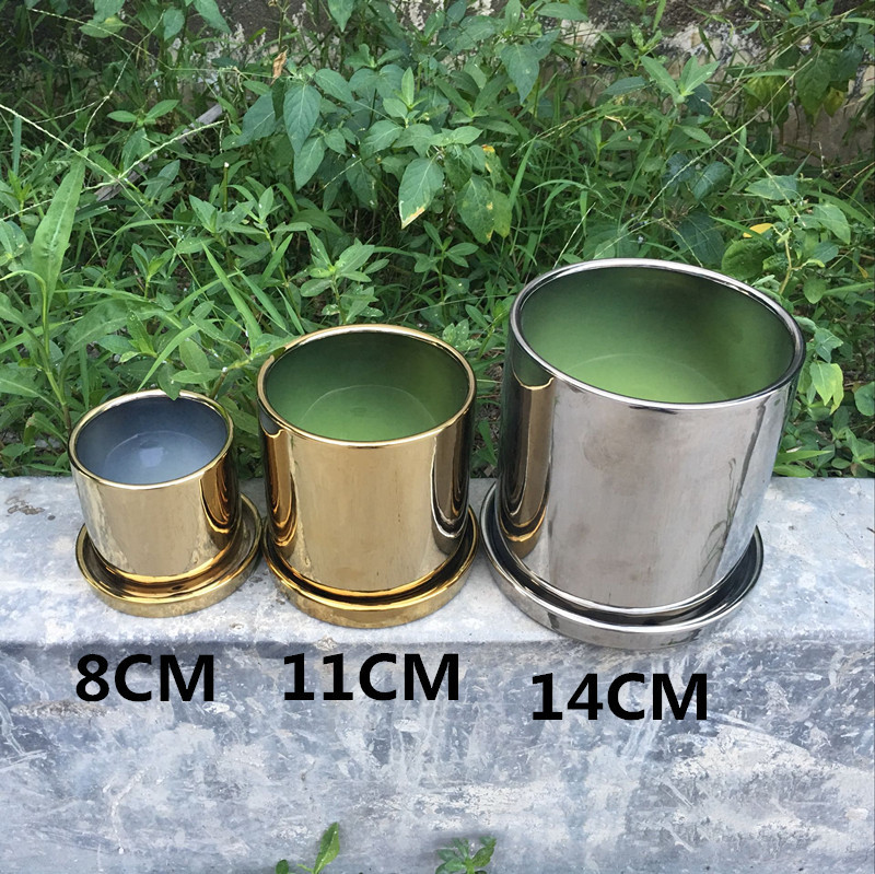 Title 3, Noble electroplating flower pot potted plant el...