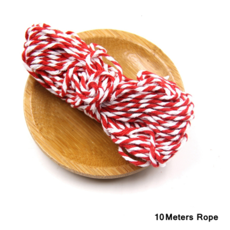 10m red and white twine