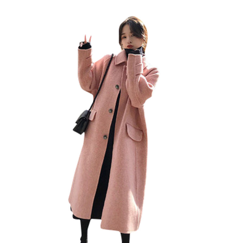Double-sided Cashmere Woolen Coat Mid-length Over The Knee