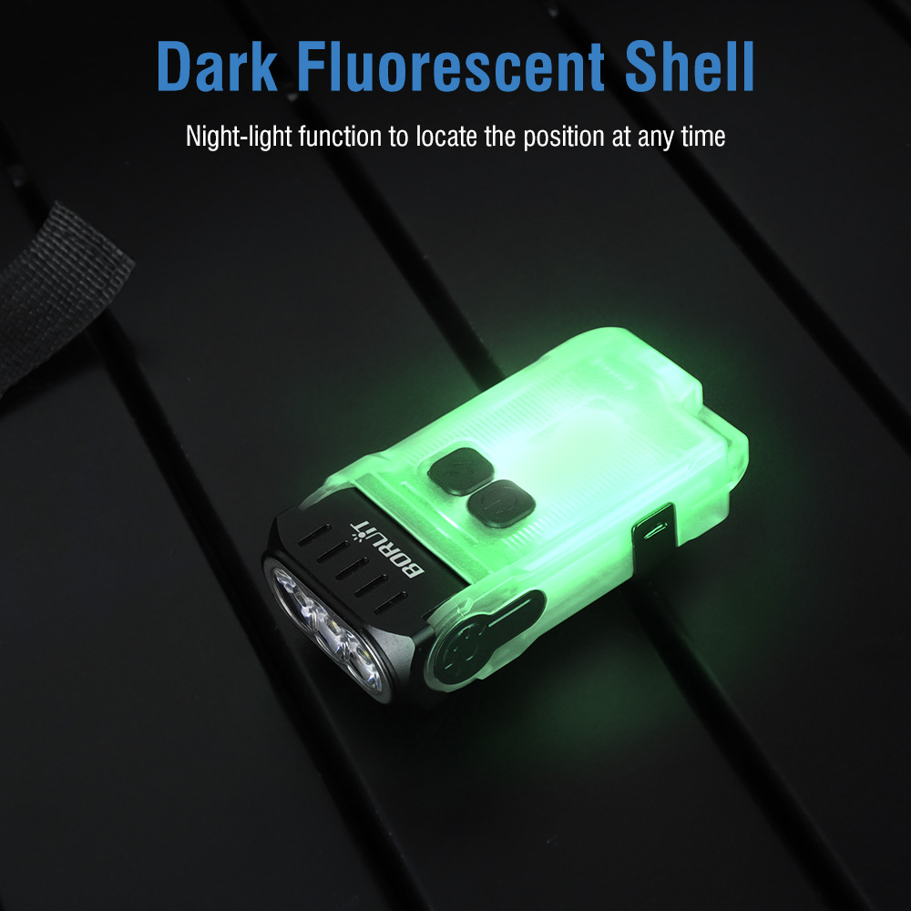 BORUiT V15 EDC Flashlight 1200LM LED Fluorescence Keychain Work Light — image 5
