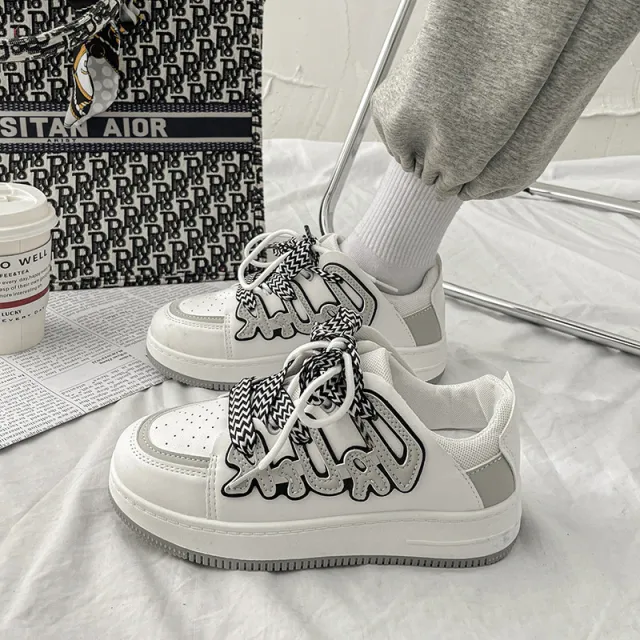 Classic Niche Female Ins New Sports Casual Thick Sole Shoes Grey - Shop at LoveMi