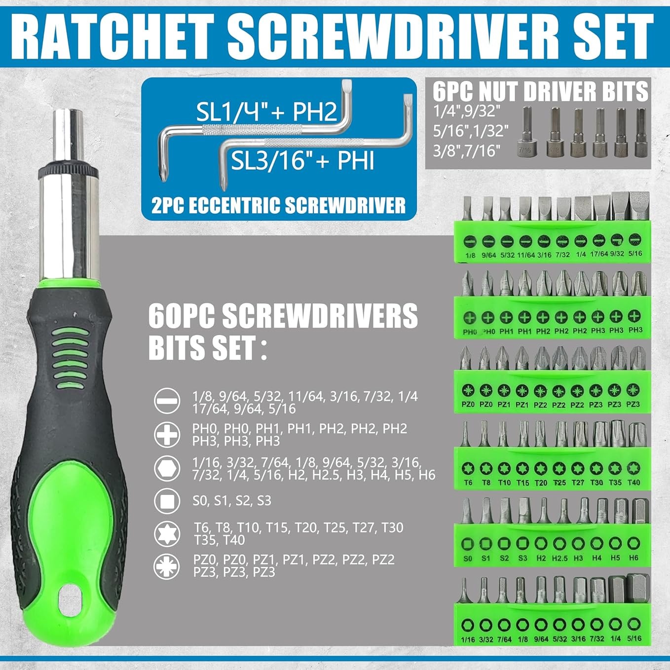 118 PCS Magnetic Screwdriver Set Heavy Duty Precision Premium Cross Flat Head — image 6