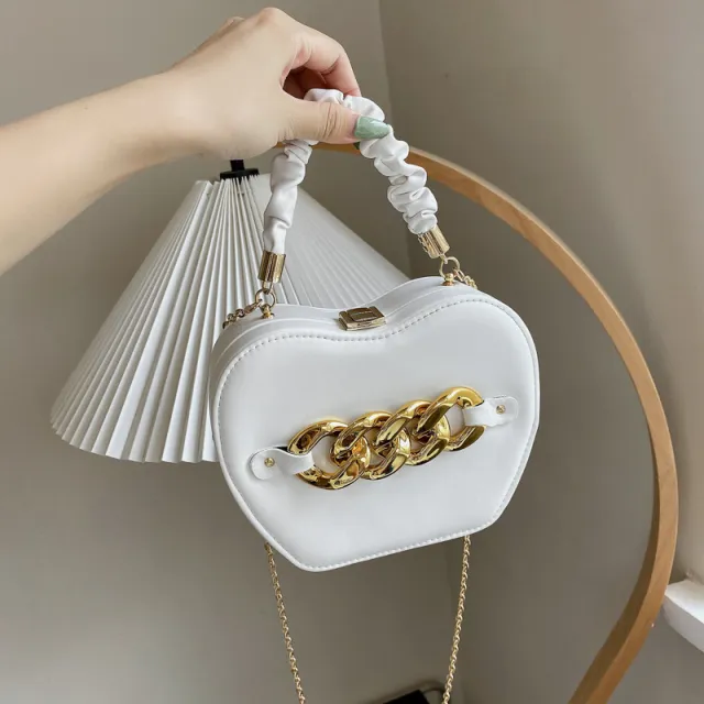 Women's Fashion Chain Messenger Bag Western Style Portable Shoulder White - Shop at LoveMi