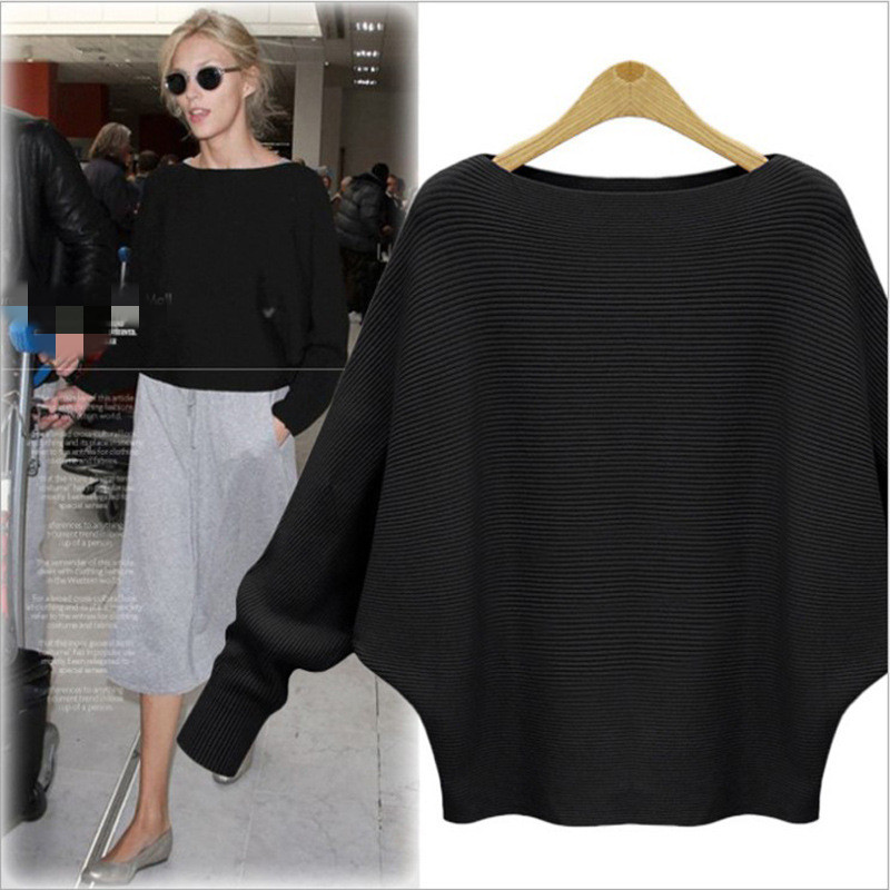 Title 4, Women Solid Color Loose Long Sleeved Sweater