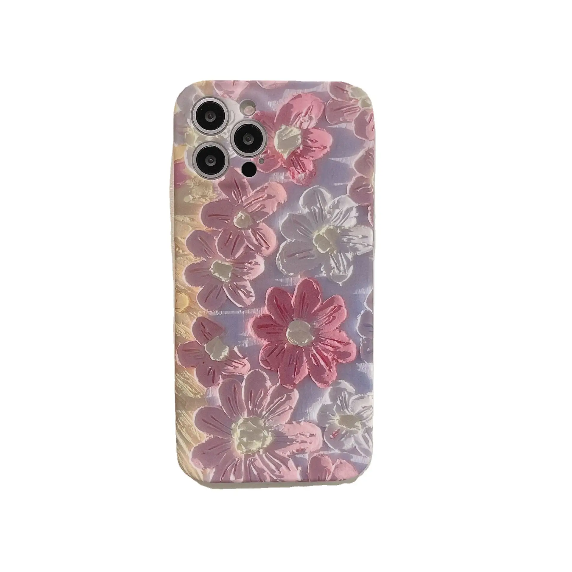 Silicone Liquid Oil Painting Flower Phone Case