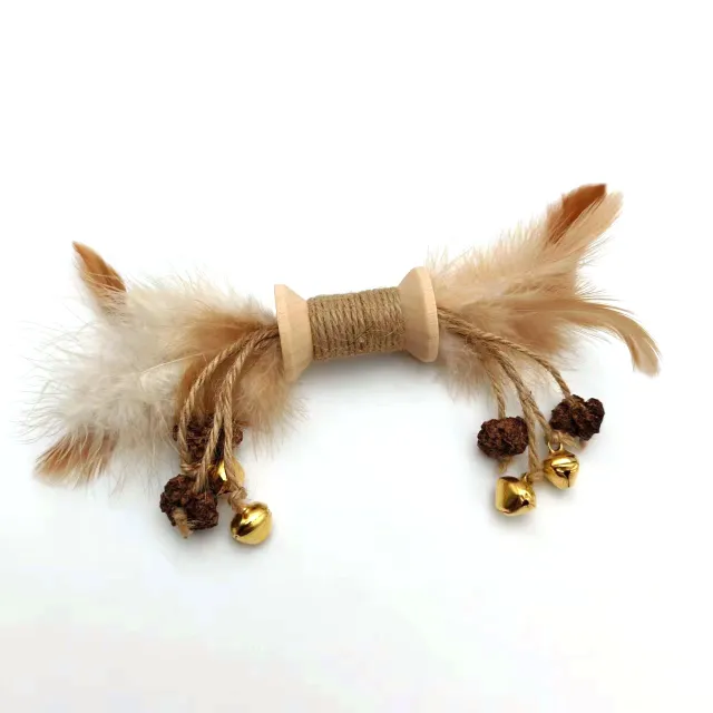 Cat Toys Colored Feathers Galls Fruit Bells Combination Inflated Ego Interactive Molars Gnawing Cat Supplies Wood - Shop at LoveMi